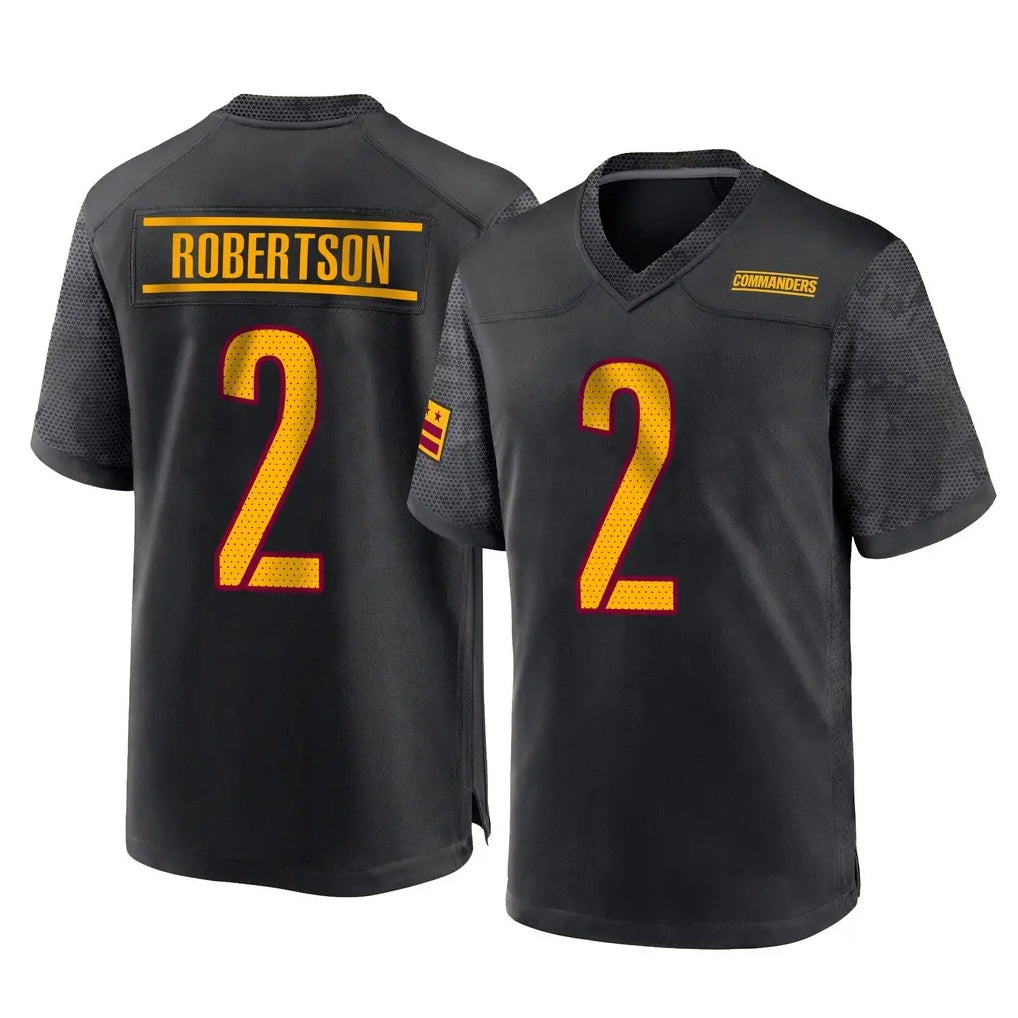 Tuec W.Commanders #2 Amik Robertson Player Black Home Game Stitched Jerseys