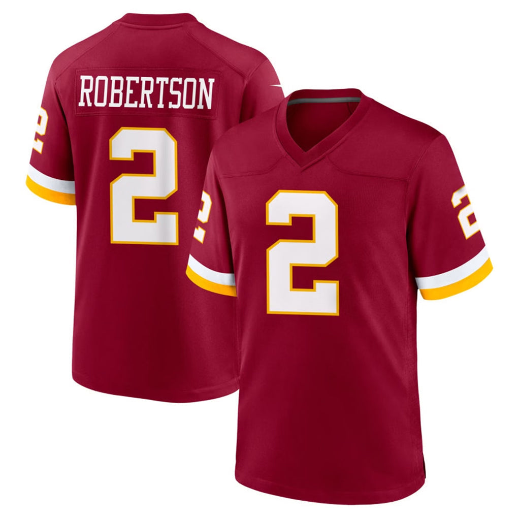 Tuec W.Commanders #2 Amik Robertson Player Burgundy Game Home Stitched Jerseys
