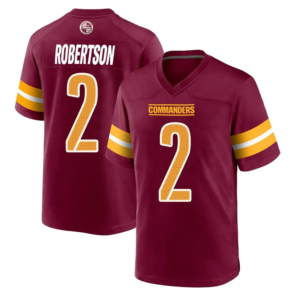 Tuec W.Commanders #2 Amik Robertson Player Burgundy Home Game Stitched Jerseys