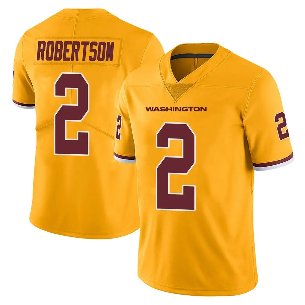 Tuec W.Commanders #2 Amik Robertson Player Gold Limited Color Rush Home Game Stitched Jerseys