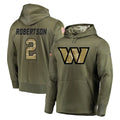 Tuec W.Commanders #2 Amik Robertson Player Olive Salute to Service Pullover Hoodie Limited Home Game Stitched Jerseys