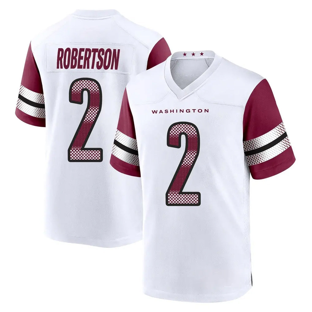 Tuec W.Commanders #2 Amik Robertson Player White Game Home Stitched Jerseys