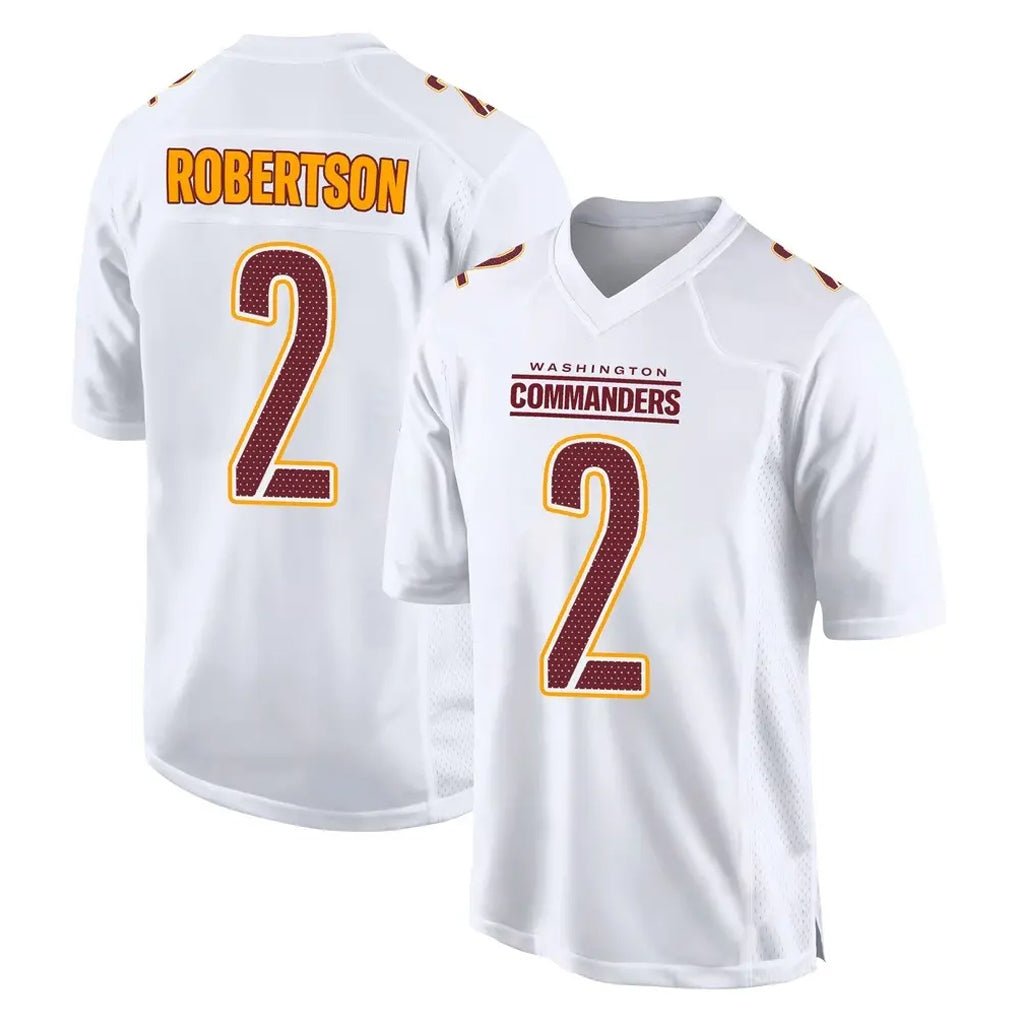 Tuec W.Commanders #2 Amik Robertson Player White Tundra Fashion Home Game Stitched Jerseys