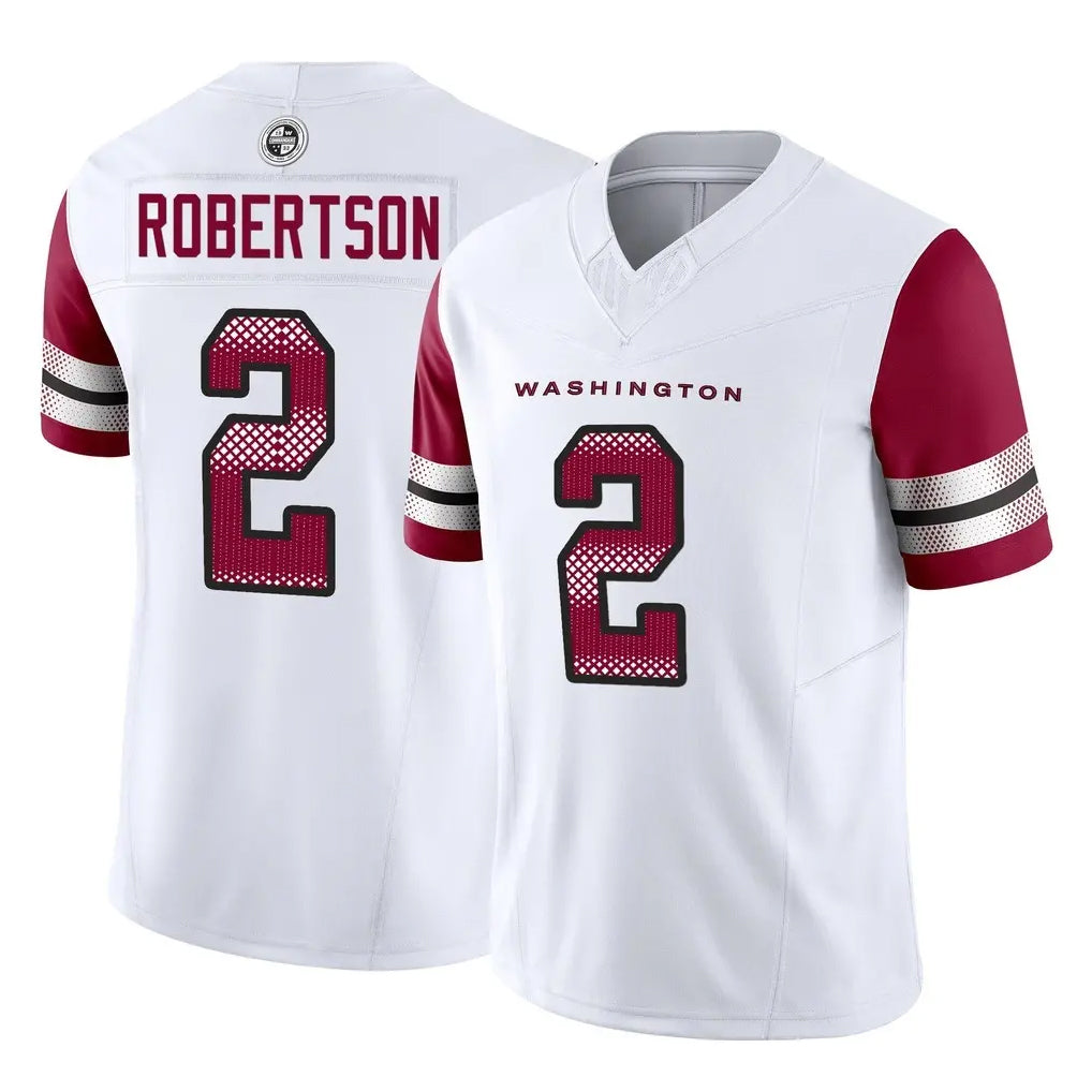 Tuec W.Commanders #2 Amik Robertson Player White Vapor F.U.S.E. Limited Home Game Stitched Jerseys