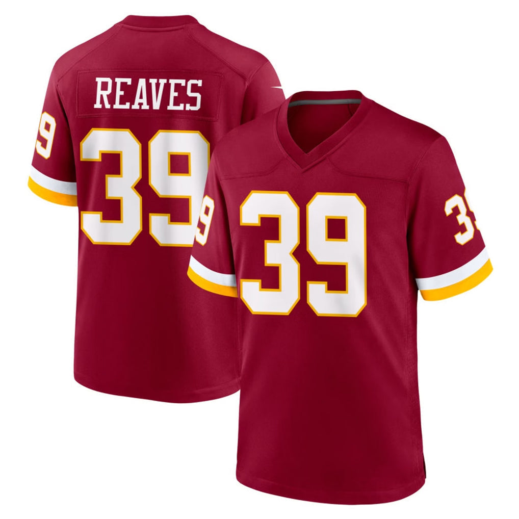 Tuec W.Commanders #39 Jeremy Reaves Player Burgundy Game Home Stitched Jerseys