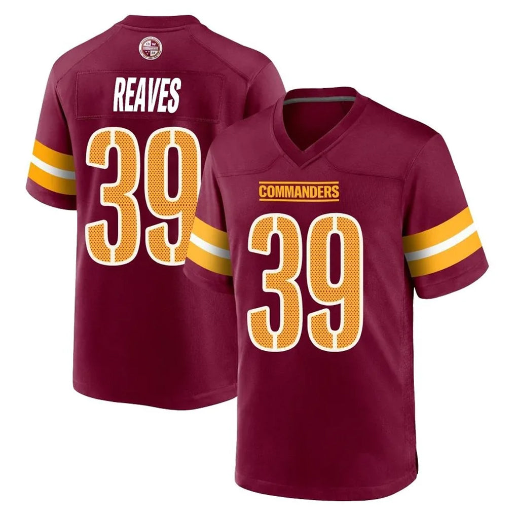 Tuec W.Commanders #39 Jeremy Reaves Player Burgundy Home Game Stitched Jerseys