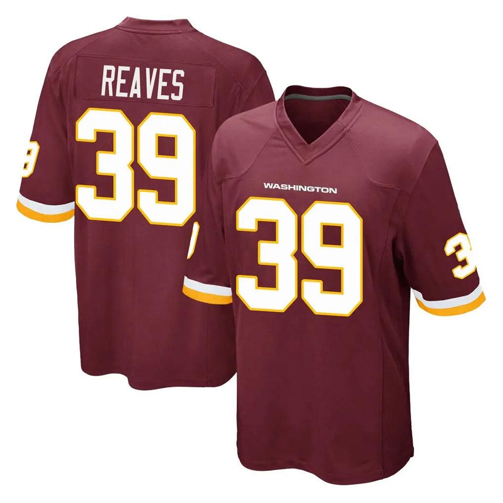 Tuec W.Commanders #39 Jeremy Reaves Player Burgundy Team Color Home Game Stitched Jerseys