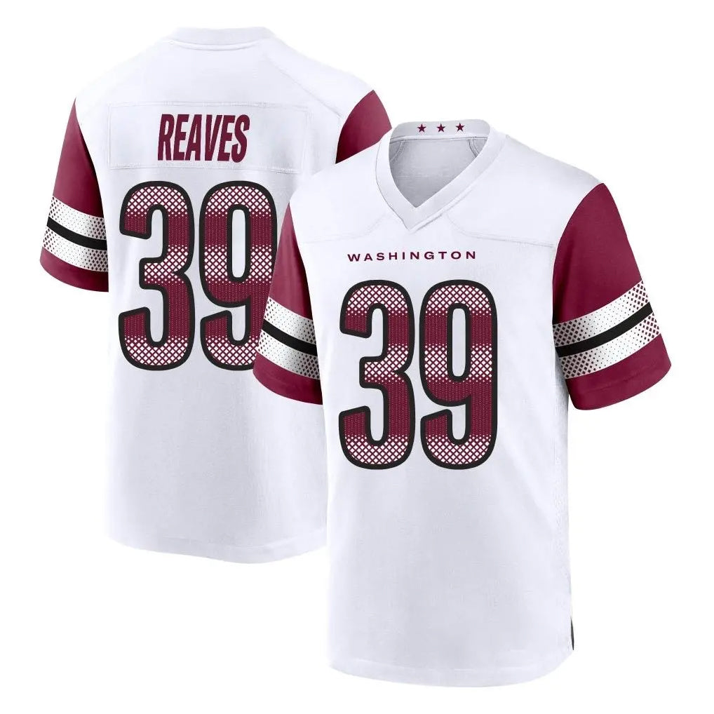 Tuec W.Commanders #39 Jeremy Reaves Player White Game Home Stitched Jerseys