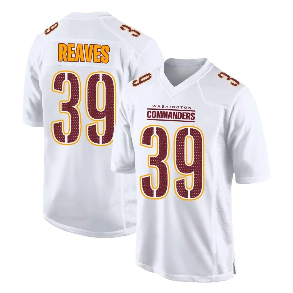 Tuec W.Commanders #39 Jeremy Reaves Player White Tundra Fashion Home Game Stitched Jerseys