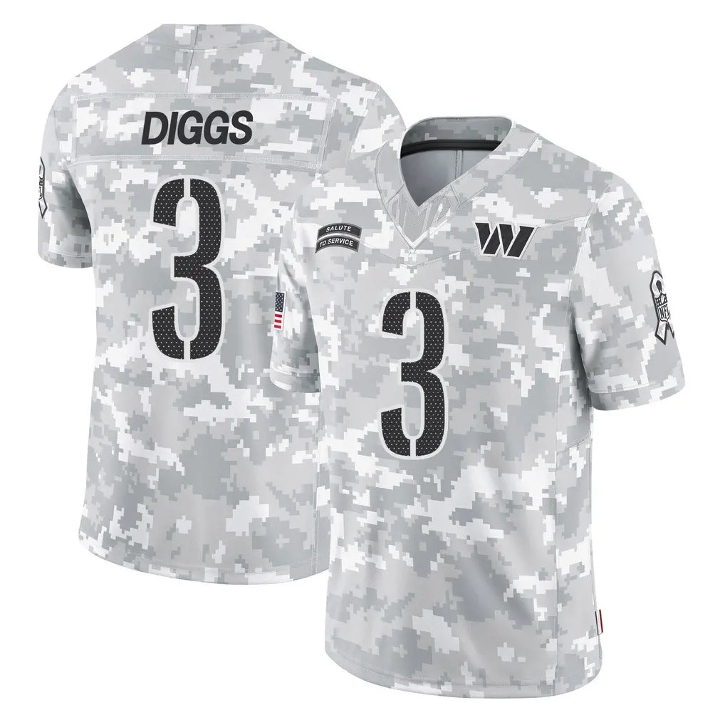 Tuec W.Commanders #3 Stefon Diggs Player Arctic Camo Limited Salute To Service Home Game Stitched Jerseys