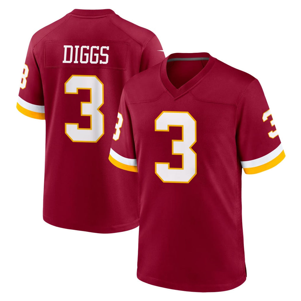 Tuec W.Commanders #3 Stefon Diggs Player Burgundy Game Home Stitched Jerseys