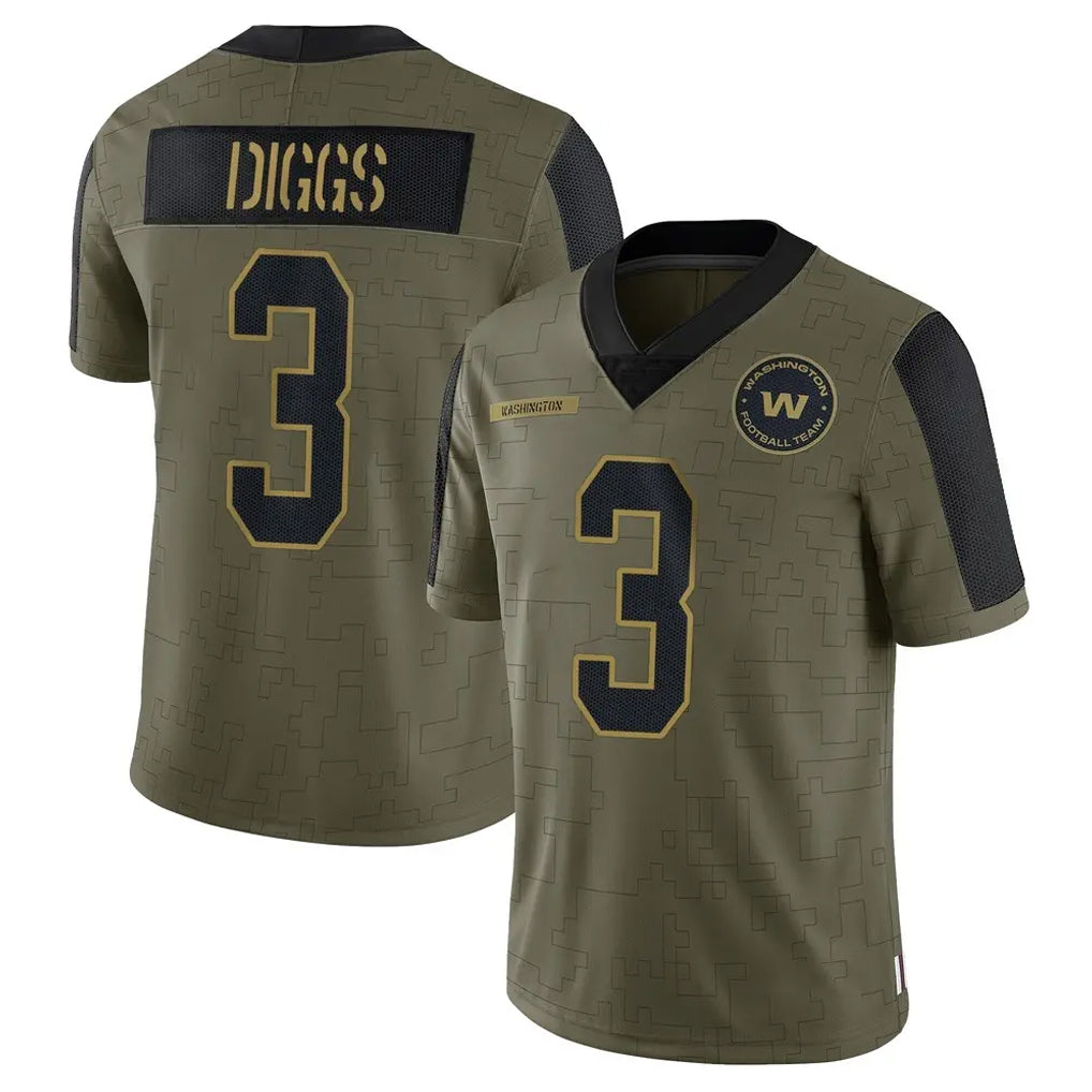 Tuec W.Commanders #3 Stefon Diggs Player Olive Salute To Service Limited Game Stitched Jerseys