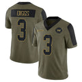 Tuec W.Commanders #3 Stefon Diggs Player Olive Salute To Service Limited Game Stitched Jerseys