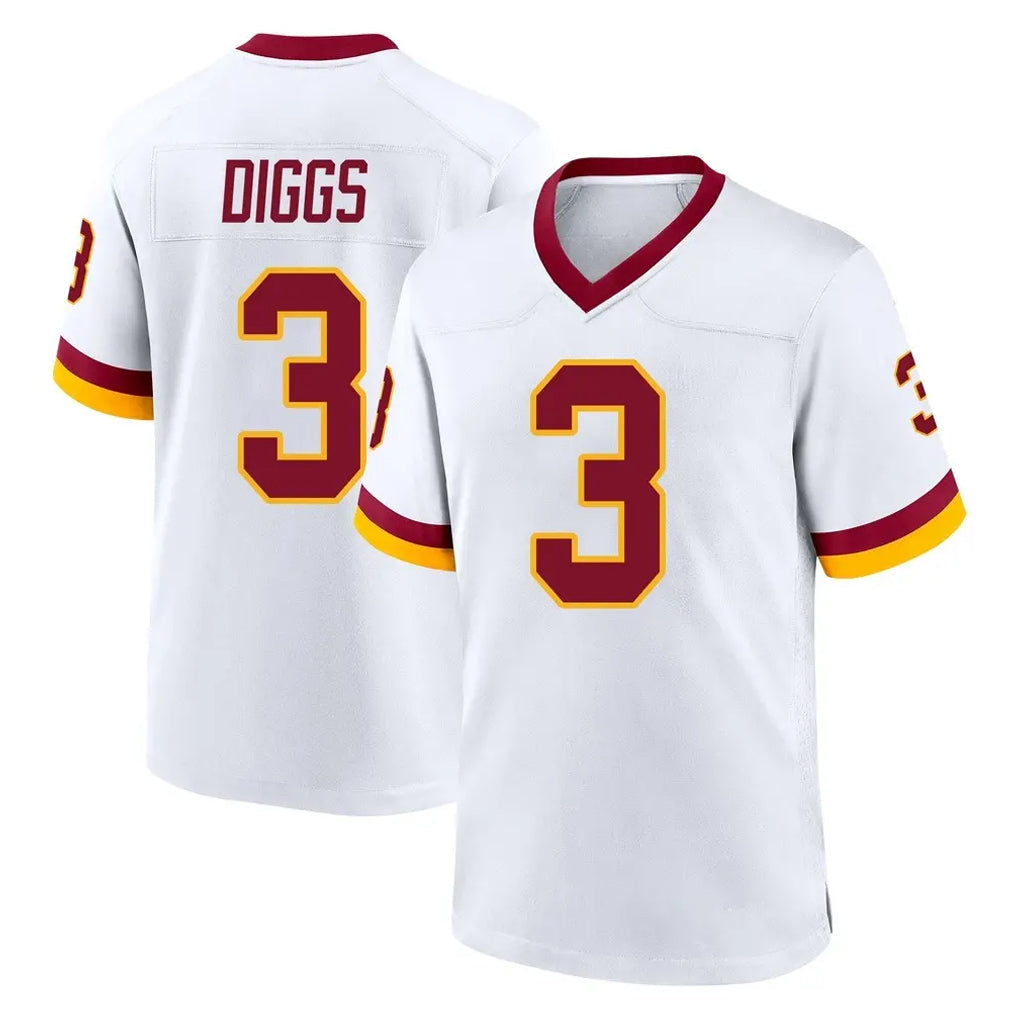 Tuec W.Commanders #3 Stefon Diggs Player White Home Game Stitched Jerseys