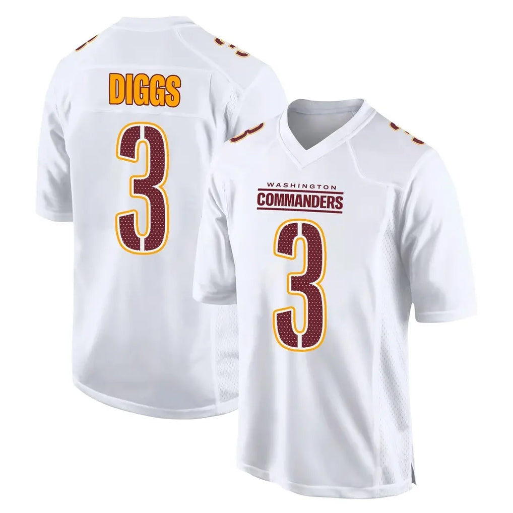 Tuec W.Commanders #3 Stefon Diggs Player White Tundra Fashion Home Game Stitched Jerseys