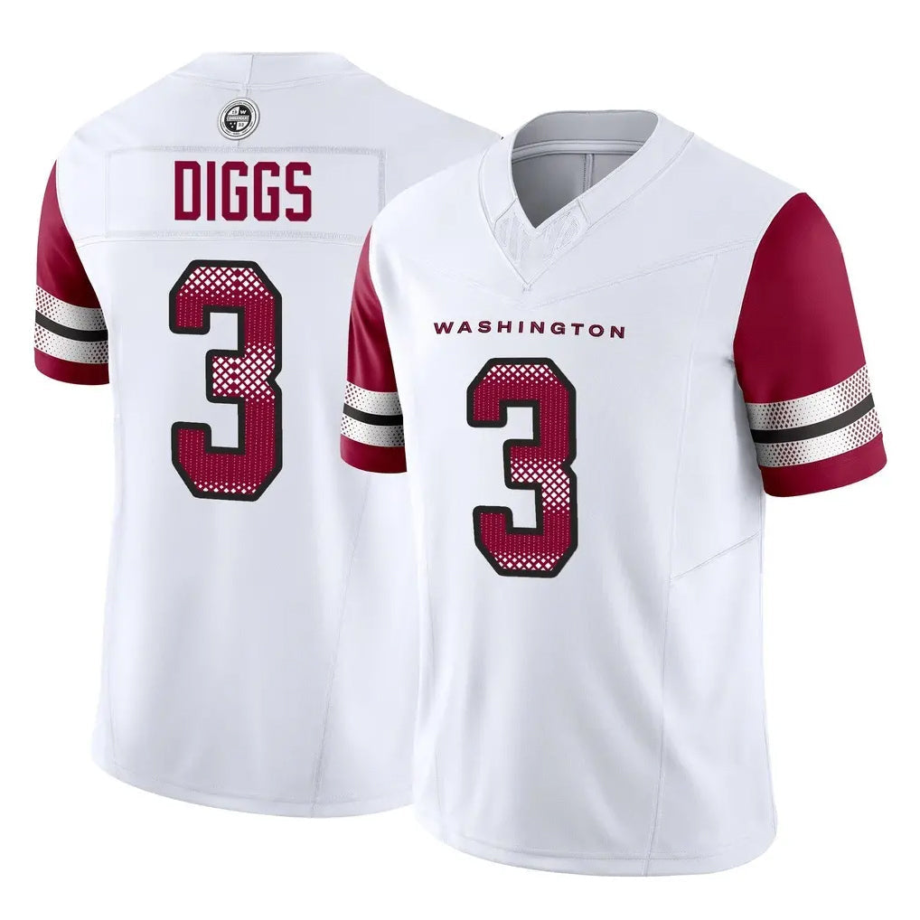 Tuec W.Commanders #3 Stefon Diggs Player White Vapor F.U.S.E. Limited Home Game Stitched Jerseys