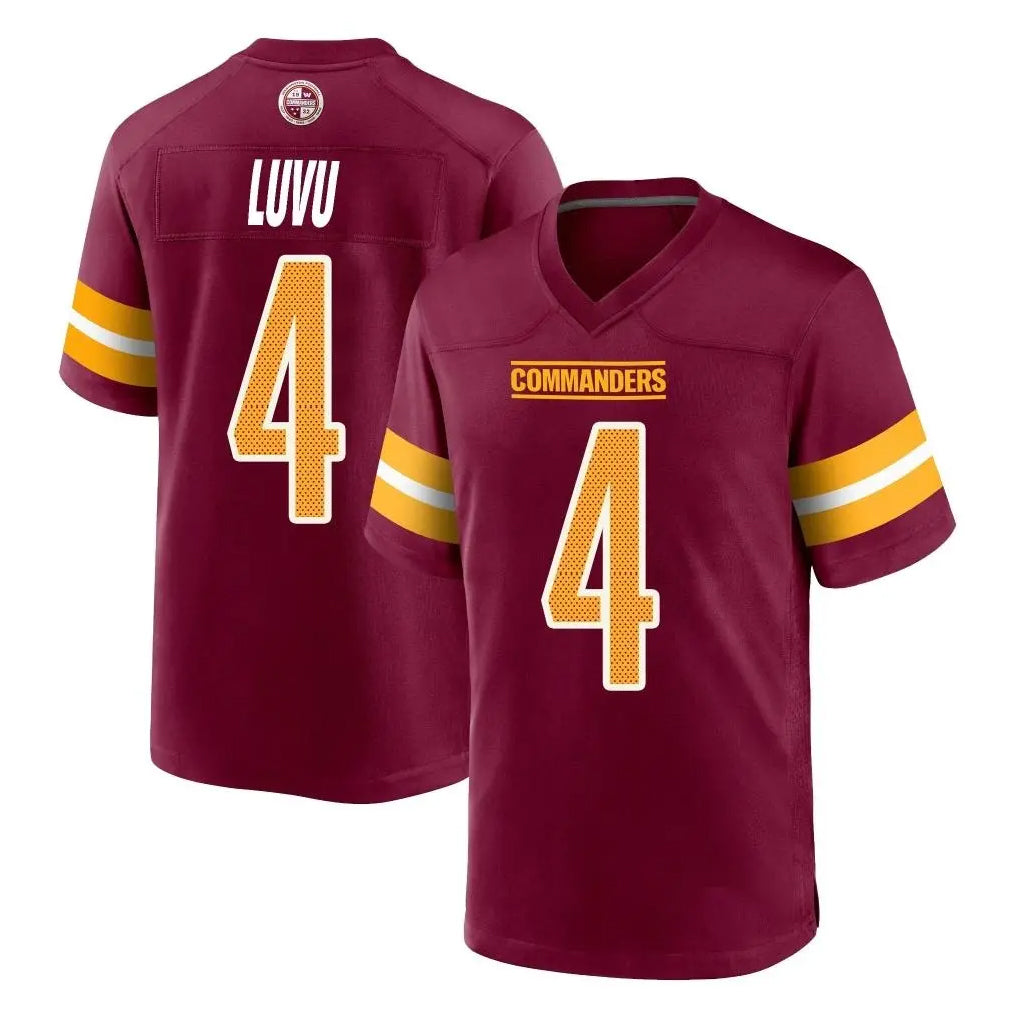 Tuec W.Commanders #4 Frankie Luvu Player Burgundy Home Game Stitched Jerseys