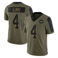 Tuec W.Commanders #4 Frankie Luvu Player Olive Salute To Service Limited Game Stitched Jerseys