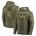 tuec W.Commanders #4 Frankie Luvu Player Olive Salute to Service Hoodies Stitched Jerseys