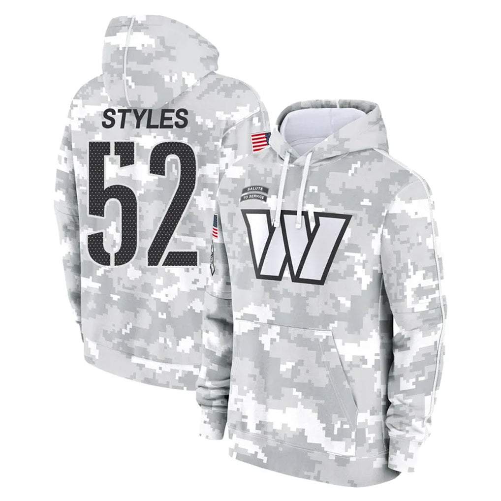 Tuec W.Commanders #52 Sonny Styles Player Arctic Camo Limited Salute to Service Pullover Hoodies Game Stitched Jerseys