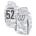 Tuec W.Commanders #52 Sonny Styles Player Arctic Camo Limited Salute to Service Pullover Hoodies Game Stitched Jerseys