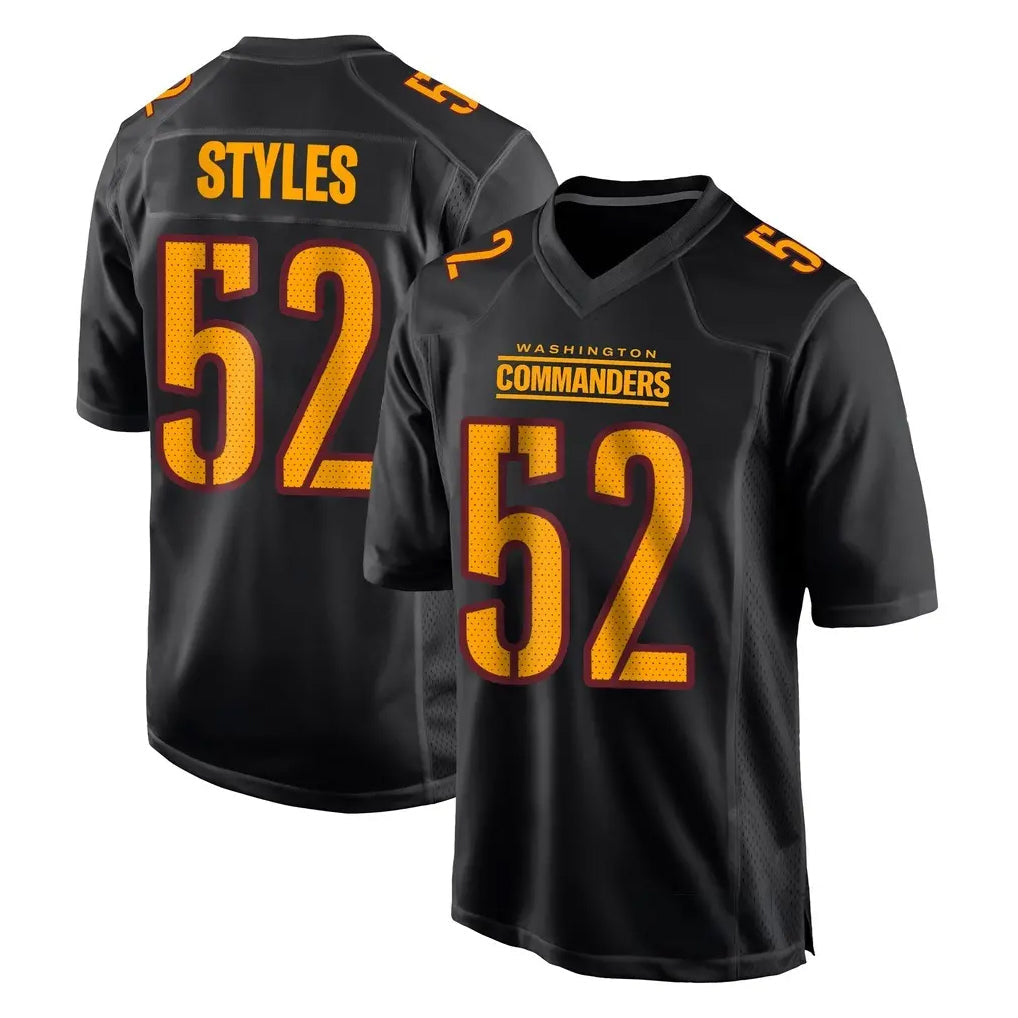 Tuec W.Commanders #52 Sonny Styles Player Black Carbon Fashion Home Game Stitched Jerseys