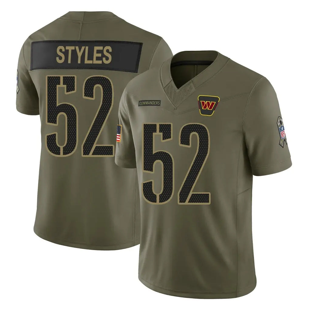 Tuec W.Commanders #52 Sonny Styles Player Olive 2025 Salute To Service Limited Home Game Stitched Jerseys