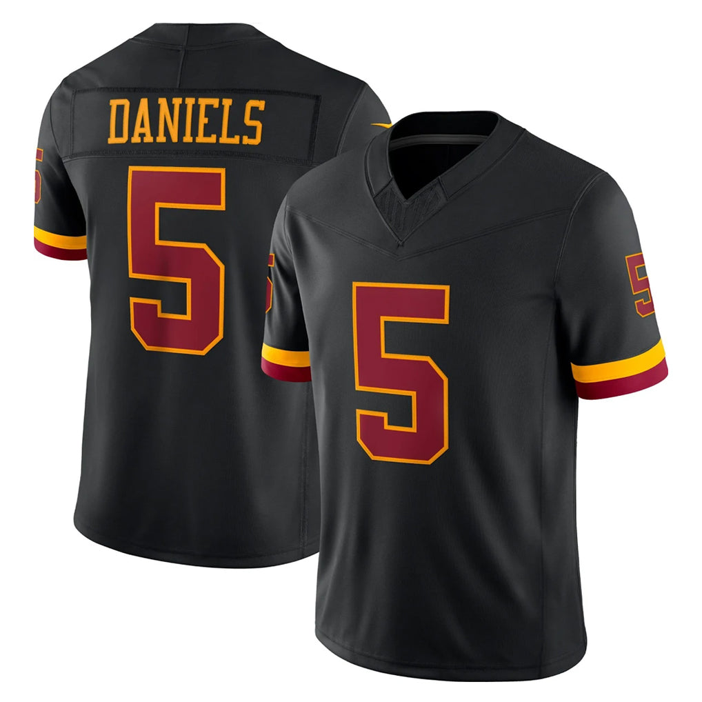 Tuec W.Commanders #5 Jayden Daniels Player Black Limited Vapor Home Game Stitched Jerseys