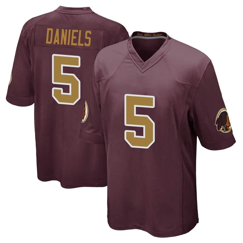 Tuec W.Commanders #5 Jayden Daniels Player Burgundy Alternate Home Game Stitched Jerseys
