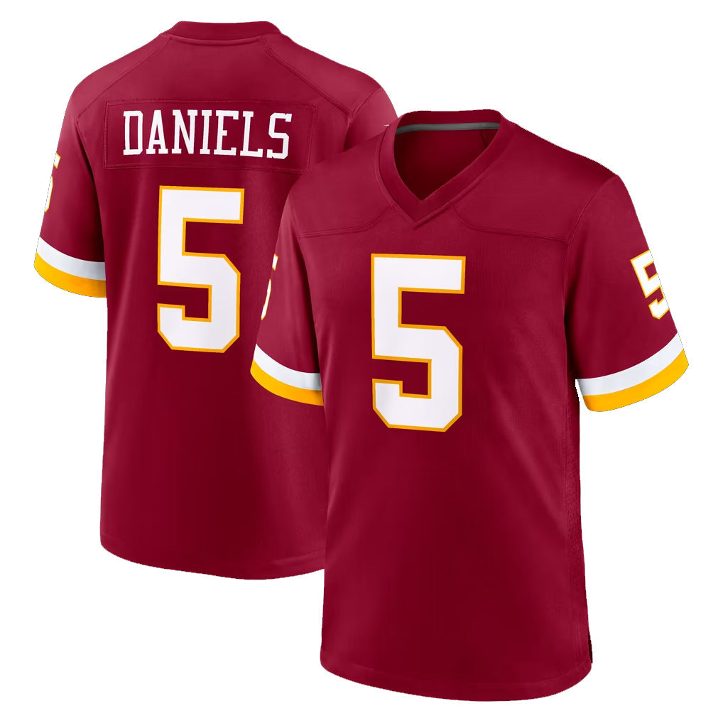 Tuec W.Commanders #5 Jayden Daniels Player Burgundy Game Home Stitched Jerseys