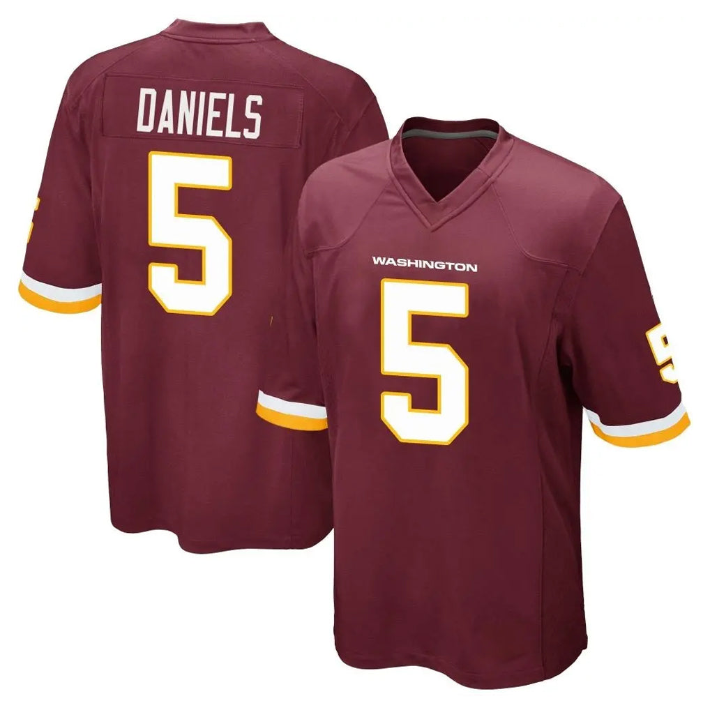 Tuec W.Commanders #5 Jayden Daniels Player Burgundy Team Color Home Game Stitched Jerseys