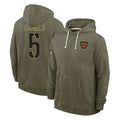 Tuec W.Commanders #5 Jayden Daniels Player Olive Salute to Service Pullover Hoodies Limited Home Stitched Jerseys