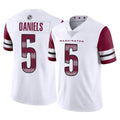 Tuec W.Commanders #5 Jayden Daniels Player White Limited Vapor Home Game Stitched Jerseys