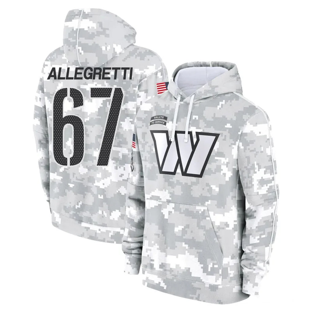 Tuec W.Commanders #67 Nick Allegretti Player Arctic Camo Limited Salute to Service Pullover Hoodies Game Stitched Jerseys