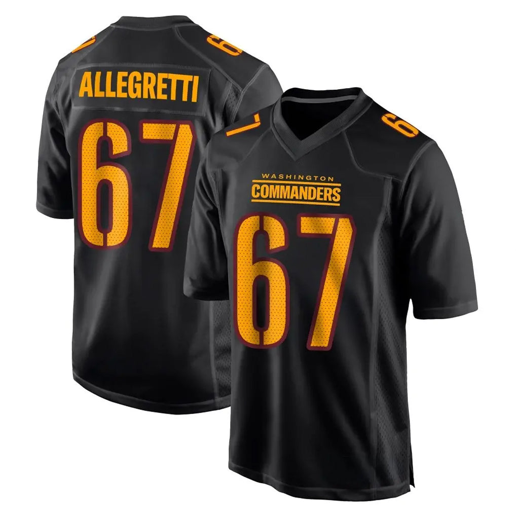 Tuec W.Commanders #67 Nick Allegretti Player Black Carbon Fashion Home Game Stitched Jerseys