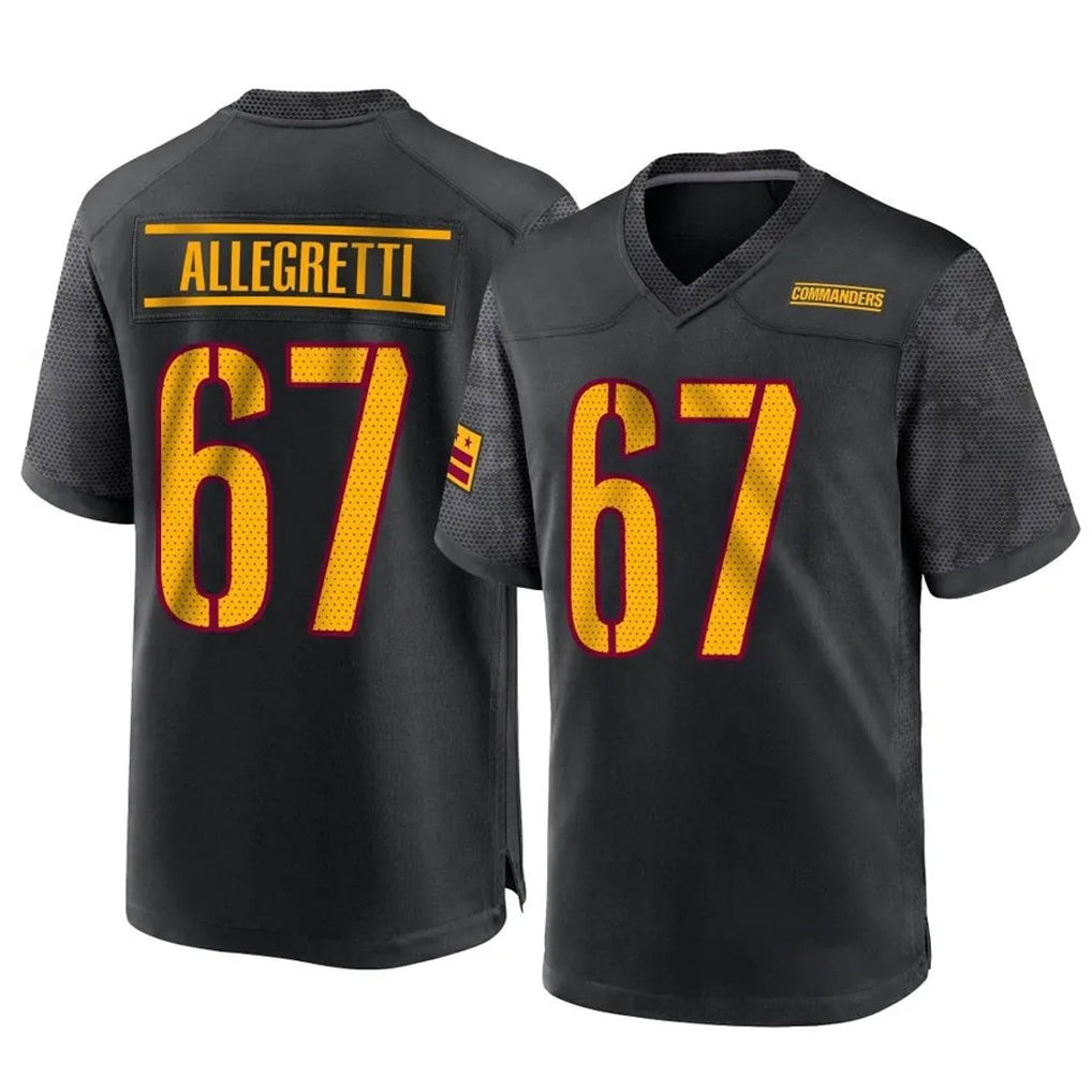 Tuec W.Commanders #67 Nick Allegretti Player Black Home Game Stitched Jerseys