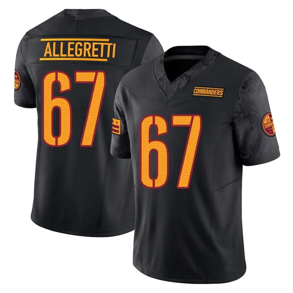 Tuec W.Commanders #67 Nick Allegretti Player Black Limited Vapor F.U.S.E. Home Game Stitched Jerseys