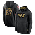 Tuec W.Commanders #67 Nick Allegretti Player Black Salute to Service Performance Pullover Hoodies Home Game Stitched Jerseys