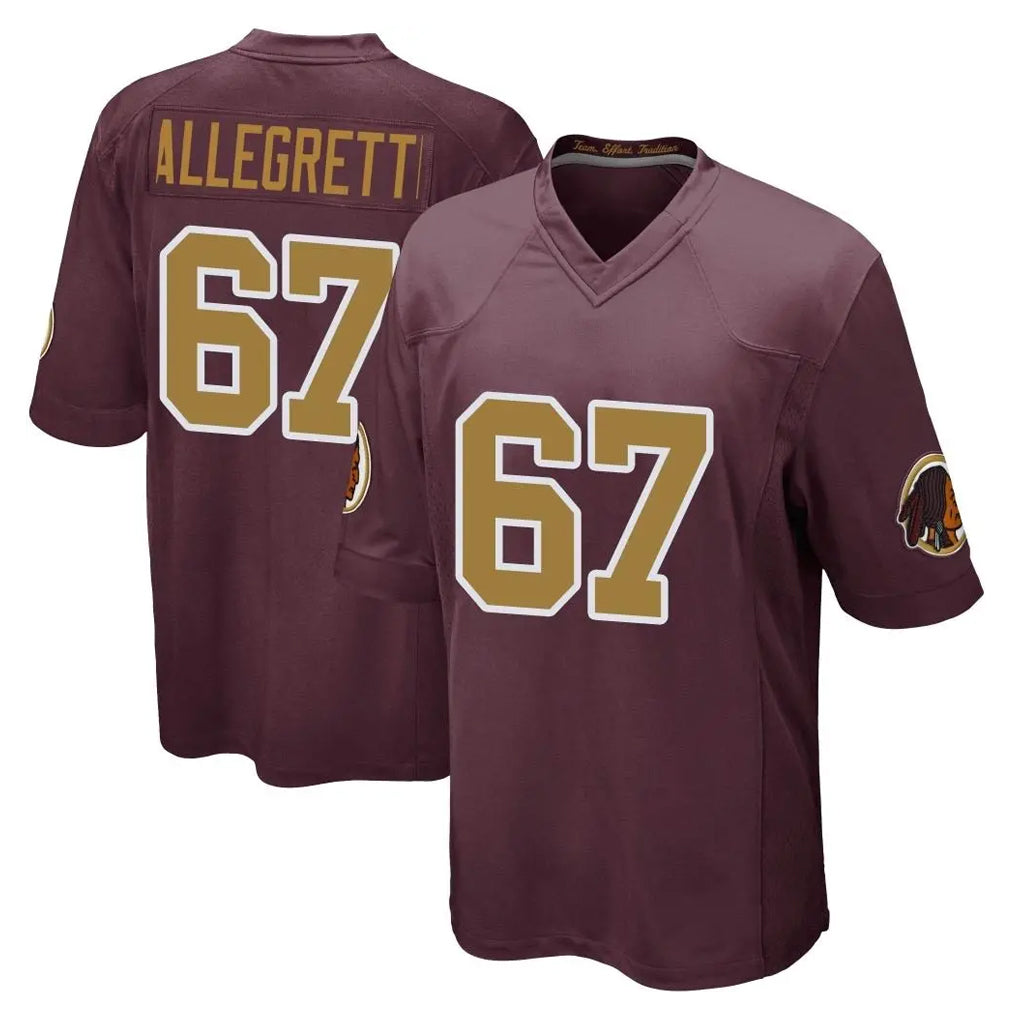 Tuec W.Commanders #67 Nick Allegretti Player Burgundy Alternate Home Game Stitched Jerseys
