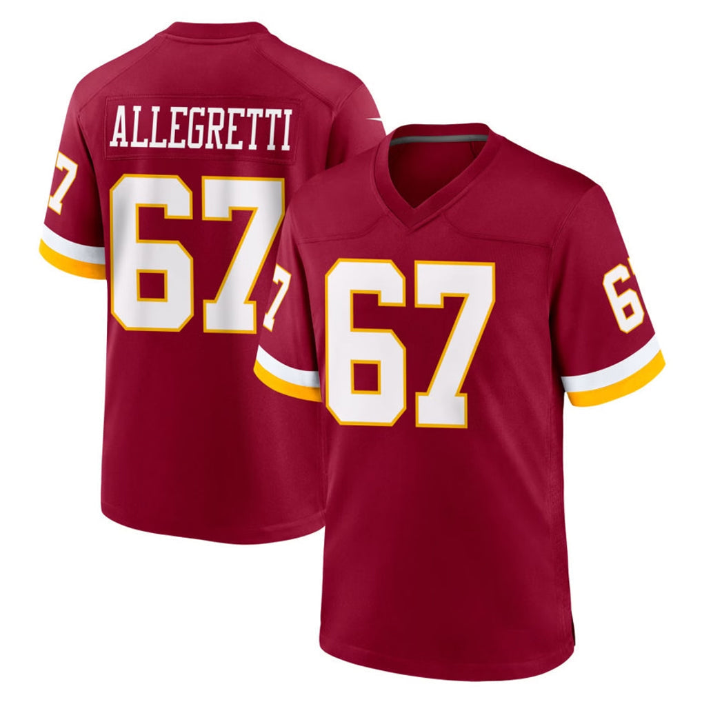 Tuec W.Commanders #67 Nick Allegretti Player Burgundy Game Home Stitched Jerseys