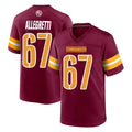 Tuec W.Commanders #67 Nick Allegretti Player Burgundy Home Game Stitched Jerseys