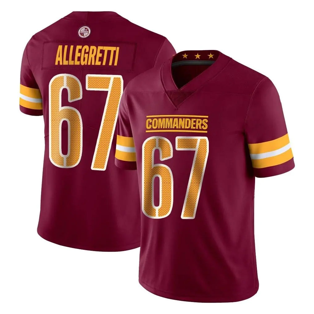 Tuec W.Commanders #67 Nick Allegretti Player Burgundy Limited Vapor Home Game Stitched Jerseys