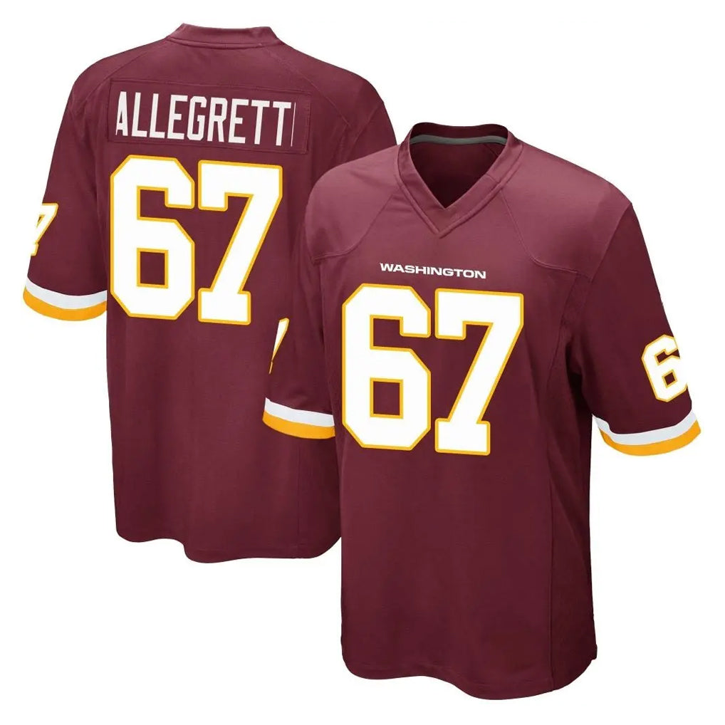 Tuec W.Commanders #67 Nick Allegretti Player Burgundy Team Color Home Game Stitched Jerseys