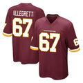 Tuec W.Commanders #67 Nick Allegretti Player Burgundy Team Color Home Game Stitched Jerseys