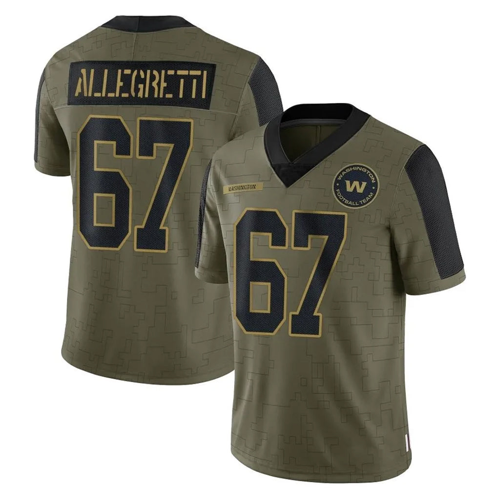 Tuec W.Commanders #67 Nick Allegretti Player Olive Salute To Service Limited Game Stitched Jerseys