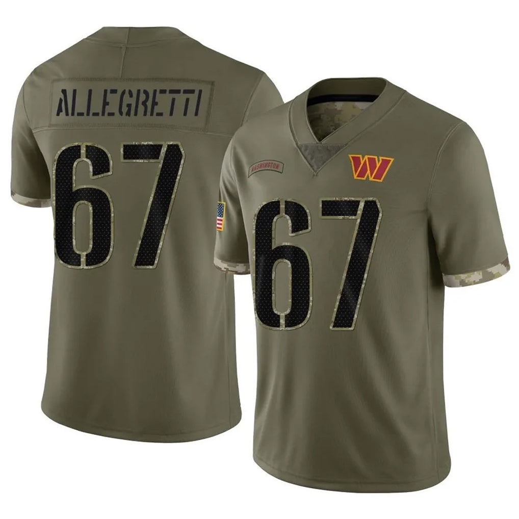 Tuec W.Commanders #67 Nick Allegretti Player Olive Salute To Service Limited Home Game Stitched Jerseys