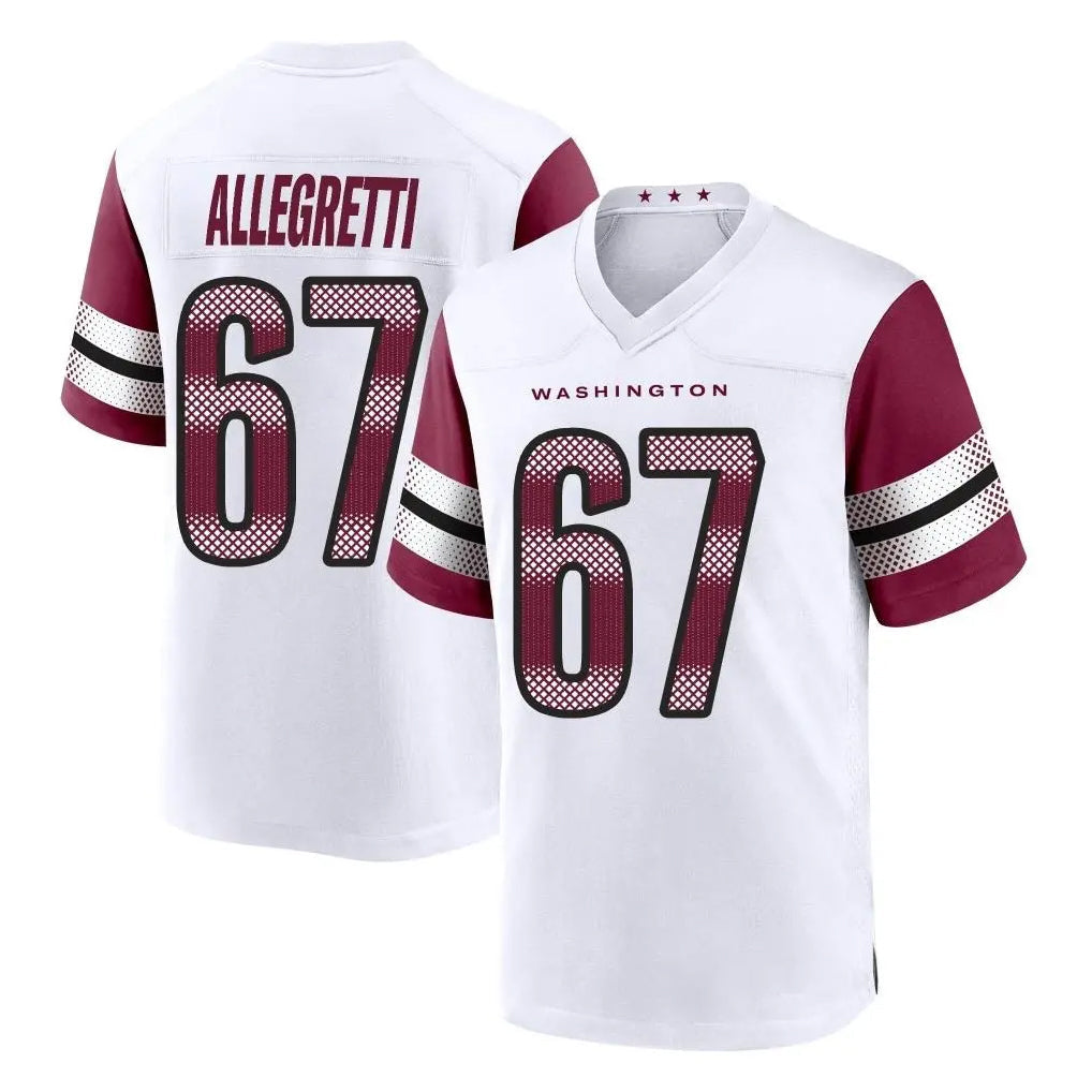 Tuec W.Commanders #67 Nick Allegretti Player White Game Home Stitched Jerseys