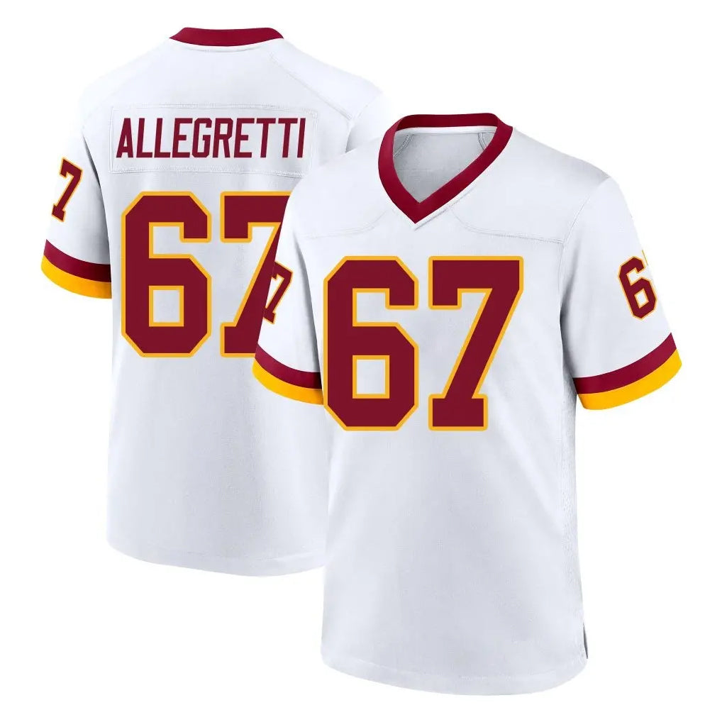 Tuec W.Commanders #67 Nick Allegretti Player White Home Game Stitched Jerseys
