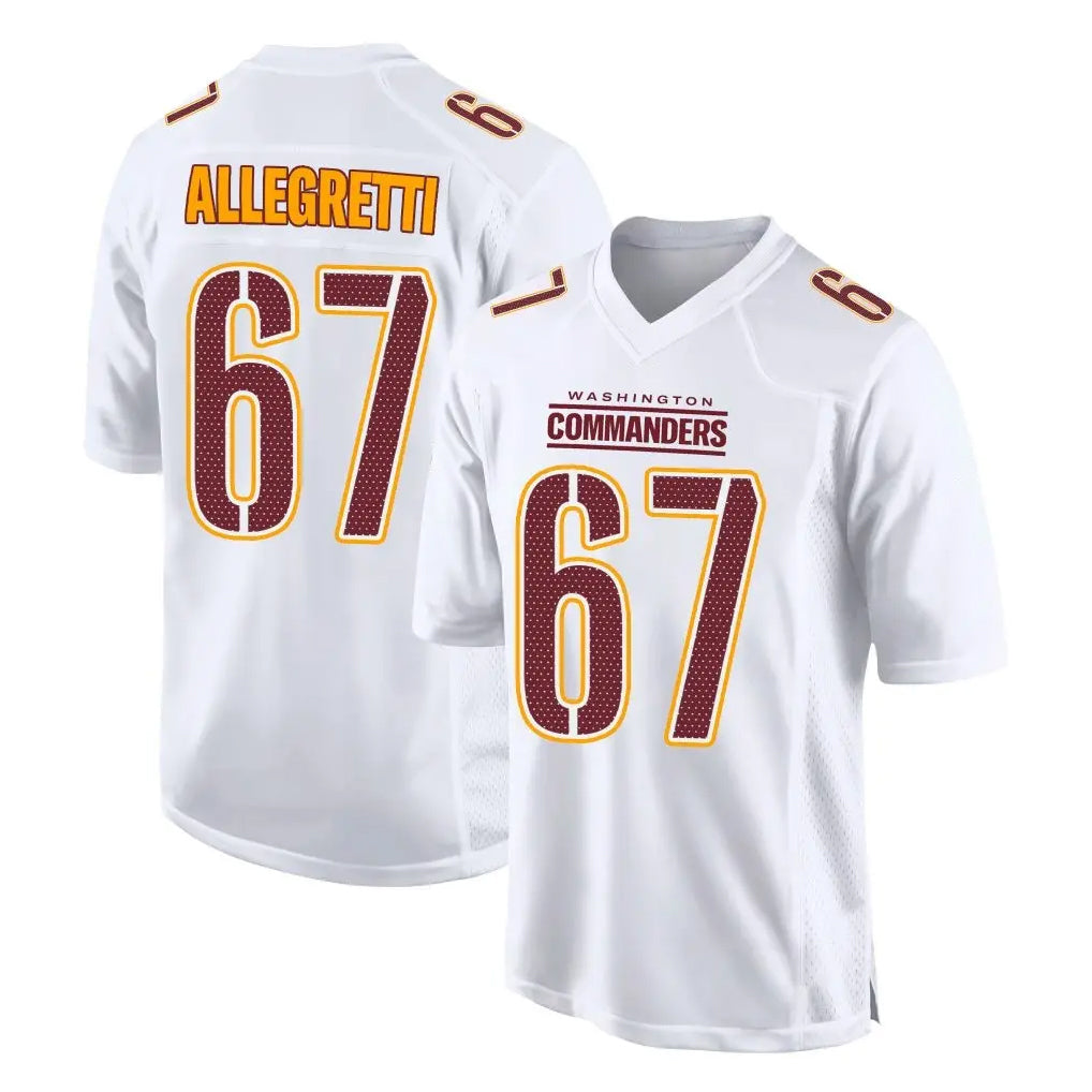 Tuec W.Commanders #67 Nick Allegretti Player White Tundra Fashion Home Game Stitched Jerseys