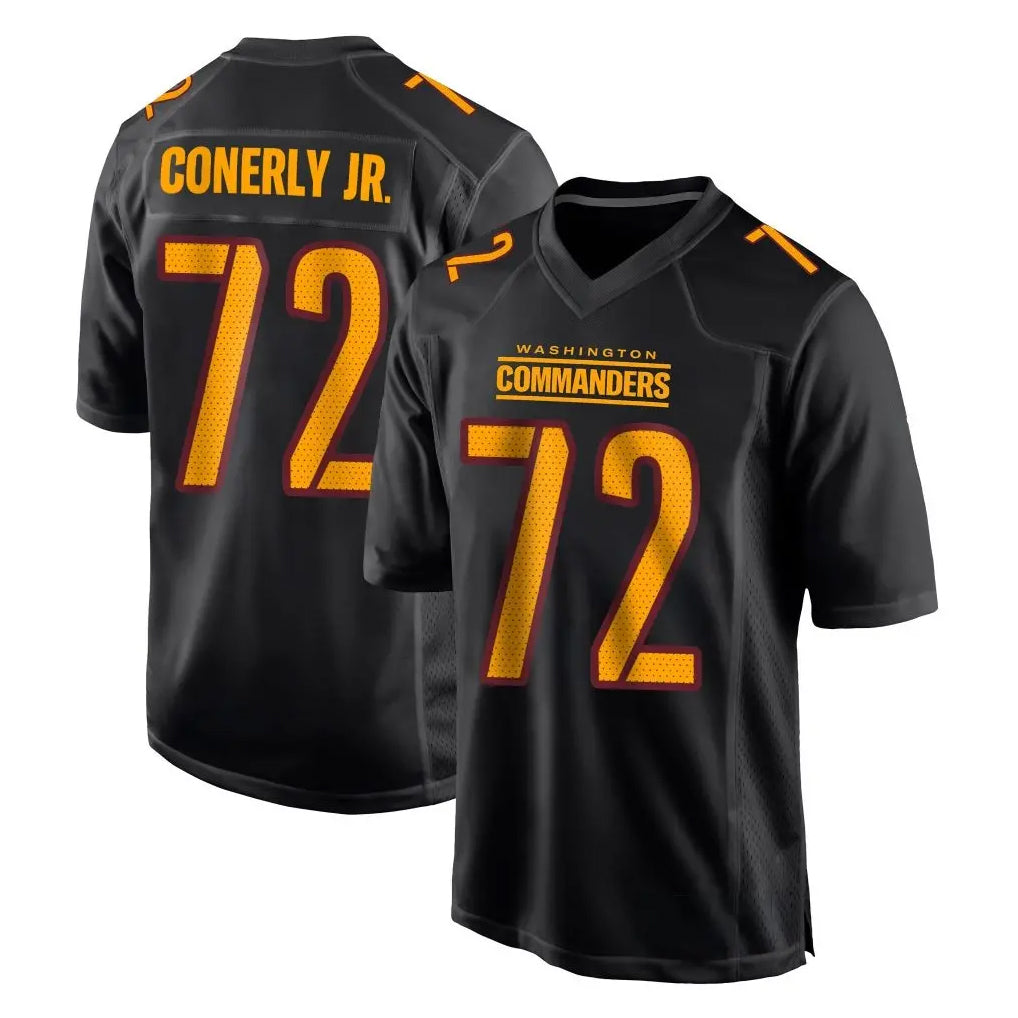 Tuec W.Commanders #72 Josh Conerly Jr. Player Black Carbon Fashion Home Game Stitched Jerseys